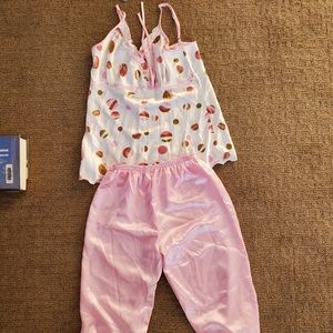 Pink polka dot pajamas